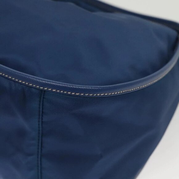 PRADA Hand Bag Nylon 2way Blue Gold Auth 138847 - Picture 5 of 16
